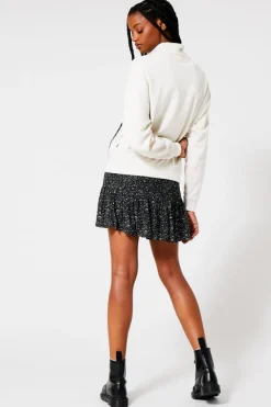 Rokken<America Today Rok met plooien Flower/navy|Darkbrown