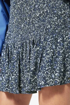 Rokken<America Today Rok met plooien Flower/navy|Darkbrown