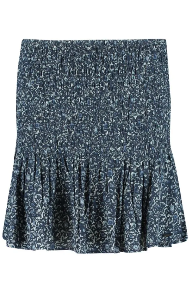 Rokken<America Today Rok met plooien Flower/navy|Darkbrown