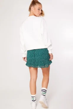 Rokken<America Today Rok Raven Flowerblack|Orange/blue|Bottlegreen