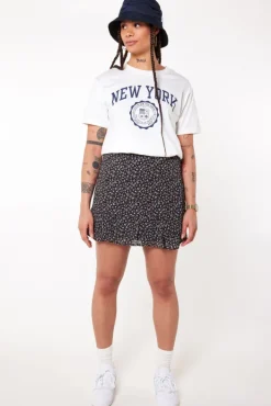 Rokken<America Today Rok Raven Flowerblack|Orange/blue|Bottlegreen