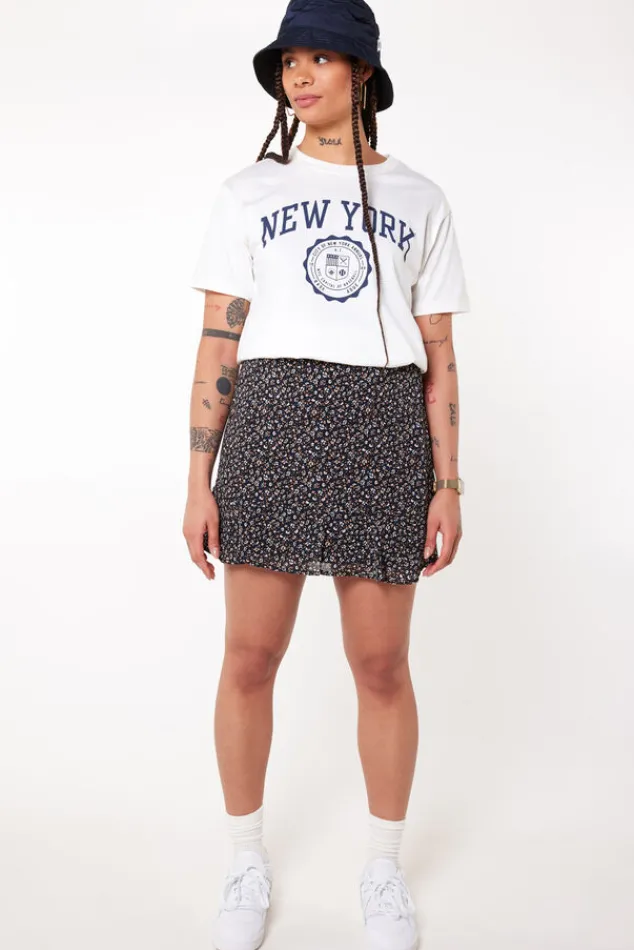 Rokken<America Today Rok Raven Flowerblack|Orange/blue|Bottlegreen