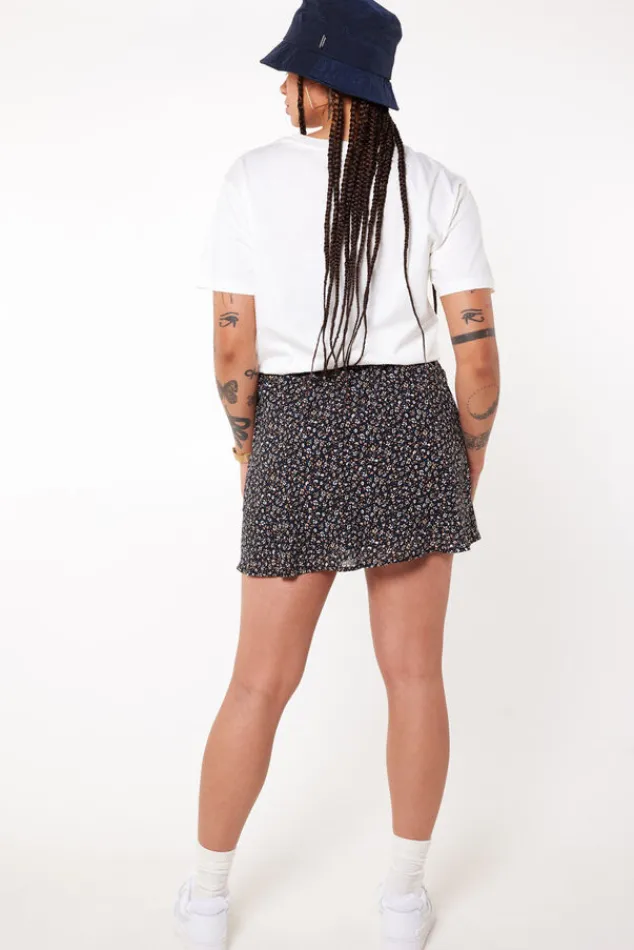 Rokken<America Today Rok Raven Flowerblack|Orange/blue|Bottlegreen