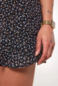 Rokken<America Today Rok Raven Flowerblack|Orange/blue|Bottlegreen