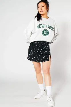 Rokken<America Today Rok Raya Flowerblack