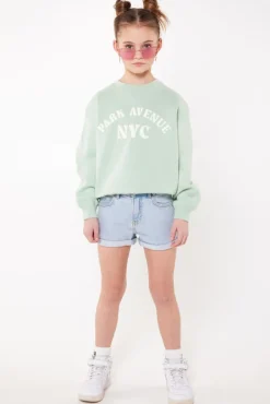 Shorts<America Today Short Lucy Jr Washedblack|Lightblue