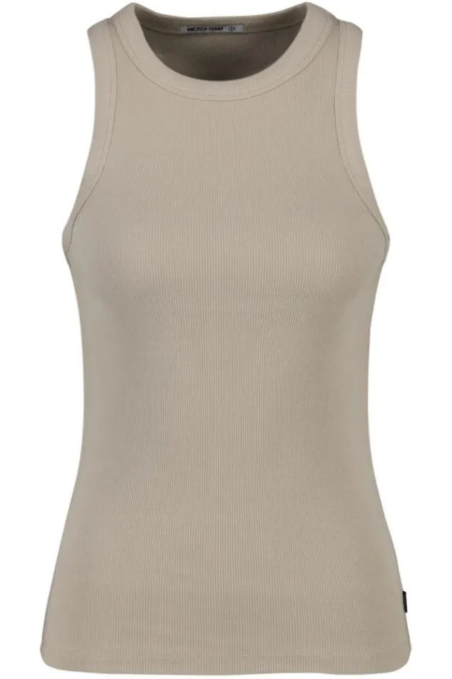 Ondergoed & Lounge|T-shirts & Tops<America Today Singlet Gia Lightgreymelange|White|Lightkhaki