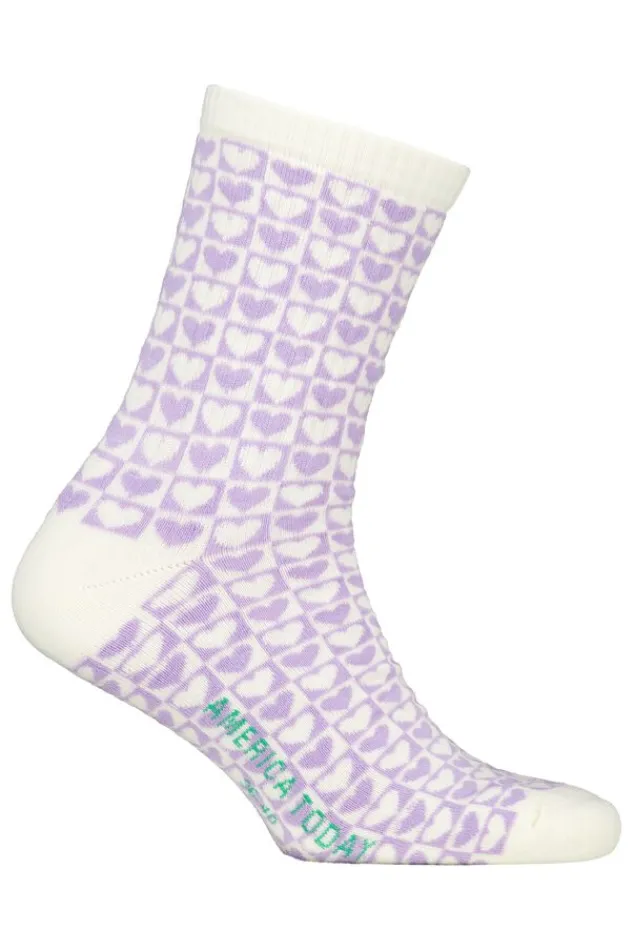 Sokken|Accessoires<America Today Sokken Tula B AOP Vintageblue|Lightpurple