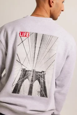 Truien & Vesten|Sweaters & hoodies<America Today Sweater Scott Crew Lightgreymelange