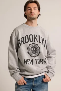 Truien & Vesten|Sweaters & hoodies<America Today Sweater Sepp Crew Midgreymelange