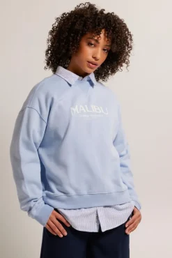 Truien & Vesten|Sweaters & hoodies<America Today Sweater Skyler Lightgreymelange|Babyblue
