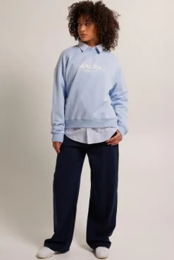 Truien & Vesten|Sweaters & hoodies<America Today Sweater Skyler Lightgreymelange|Babyblue