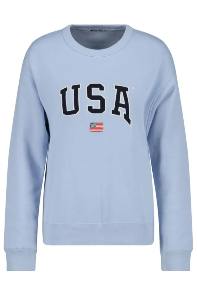 Truien & Vesten|Sweaters & hoodies<America Today Sweater Soel Babyblue