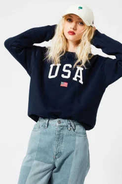 Truien & Vesten|Sweaters & hoodies<America Today Sweater Soel Midnight|Midgreymelange