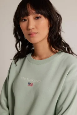 Truien & Vesten|Sweaters & hoodies<America Today Sweater Suzana Lightgreymelange|Softgreen|Midnight