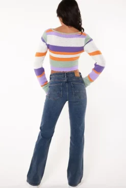 Truien & Vesten<America Today Trui Kenny Multicolour|Lime|Offwhite