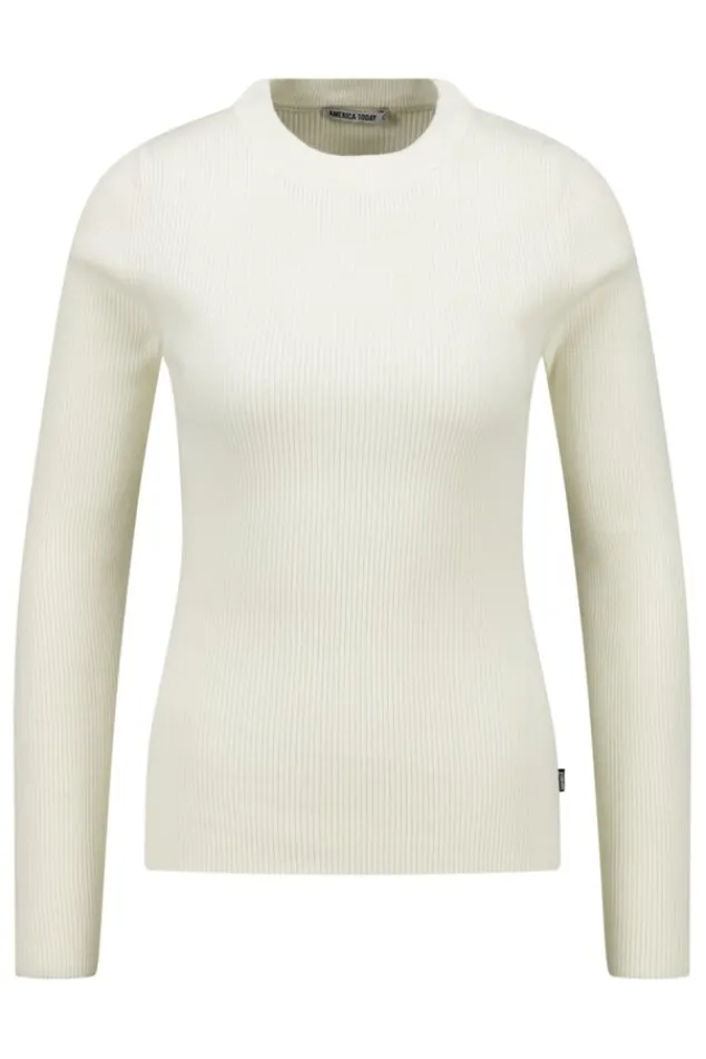 Truien & Vesten<America Today Trui Kim Offwhite|Grey/army|Black|Lime