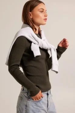 Truien & Vesten<America Today Trui Kim Offwhite|Grey/army|Black|Lime