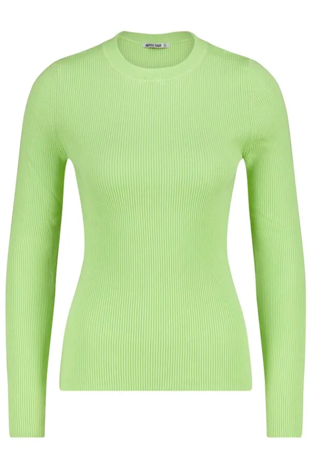 Truien & Vesten<America Today Trui Kim Offwhite|Grey/army|Black|Lime