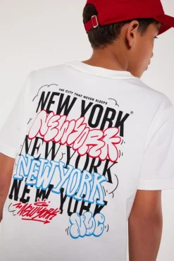 T-shirts & Polo's<America Today T-shirt Eldon JR White/red|Darkblue|Offwhite