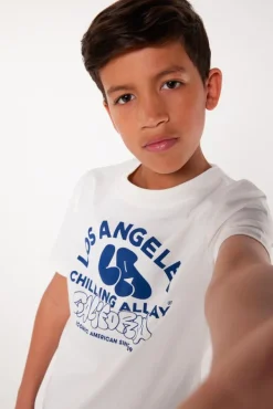 T-shirts & Polo's<America Today T-shirt Eldon JR White/red|Darkblue|Offwhite