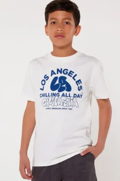 T-shirts & Polo's<America Today T-shirt Eldon JR White/red|Darkblue|Offwhite