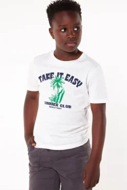 T-shirts & Polo's<America Today T-shirt Elliot JR White/blue|TrueBlue|Mud|Lightyellow