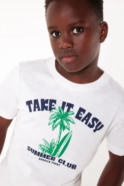 T-shirts & Polo's<America Today T-shirt Elliot JR White/blue|TrueBlue|Mud|Lightyellow