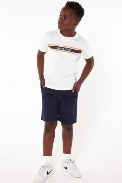 T-shirts & Polo's<America Today T-shirt Elliot JR White/blue|TrueBlue|Mud|Lightyellow