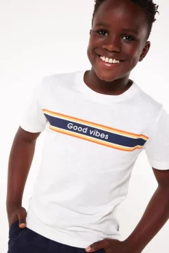 T-shirts & Polo's<America Today T-shirt Elliot JR White/blue|TrueBlue|Mud|Lightyellow