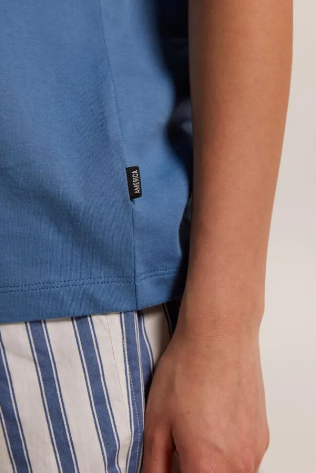 Ondergoed & Lounge<America Today T-shirt Esther Frenchblue|Oatmeal|Cascade|Lilac/purple