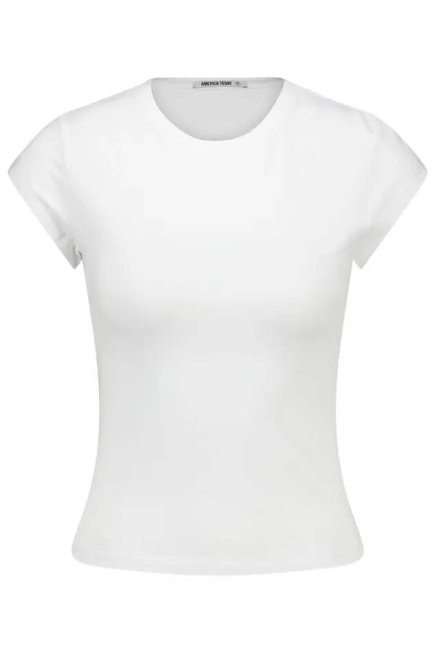 Ondergoed & Lounge<America Today T-shirt Gladys Black|Brown|White|Cascade