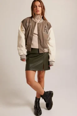 Varsity jackets|Jassen<America Today Varsity jacket Julia Brown/khaki|Darkgreen