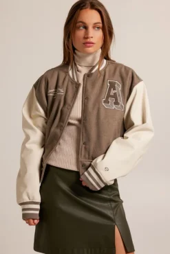 Varsity jackets|Jassen<America Today Varsity jacket Julia Brown/khaki|Darkgreen